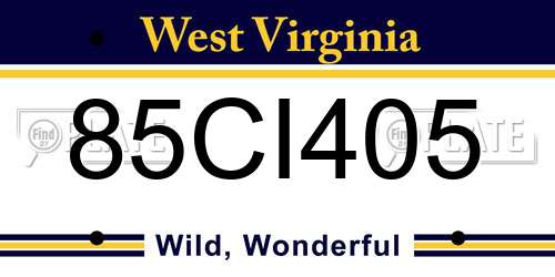 85CI405 West Virginia License Plate