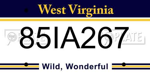 85IA267 West Virginia License Plate