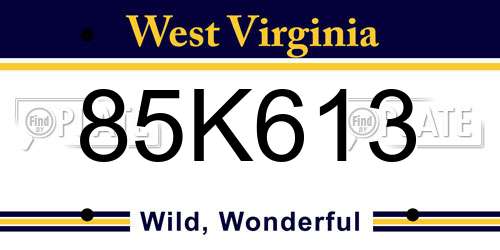 85K613 West Virginia License Plate