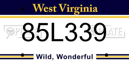 85L339 West Virginia License Plate