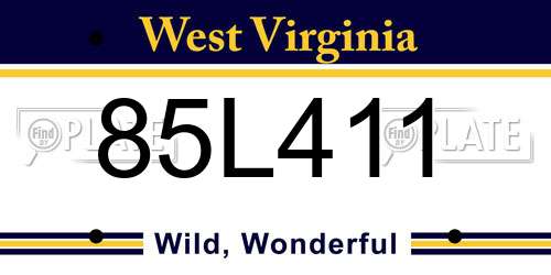 85L411 West Virginia License Plate