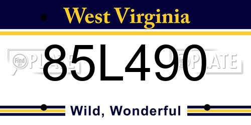 85L490 West Virginia License Plate