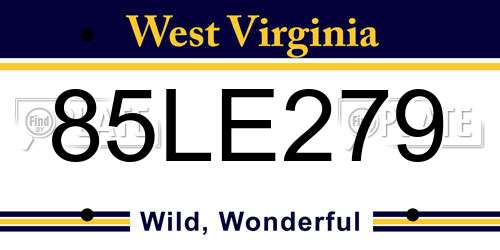 85LE279 West Virginia License Plate