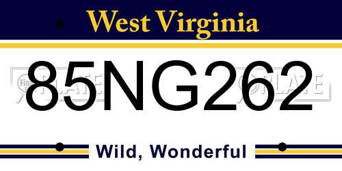 85NG262 West Virginia License Plate