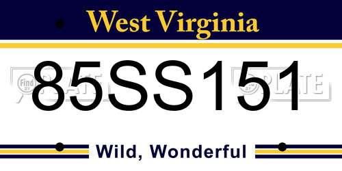 85SS151 West Virginia License Plate