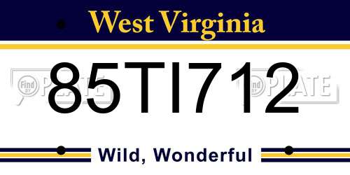 85TI712 West Virginia License Plate