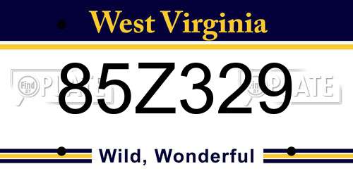 85Z329 West Virginia License Plate