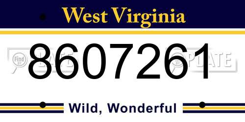 8607261 West Virginia License Plate
