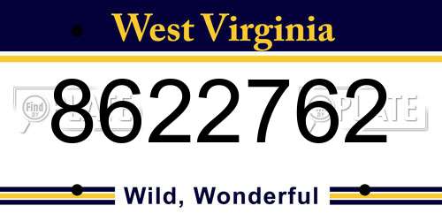 8622762 West Virginia License Plate