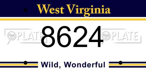 8624 West Virginia License Plate
