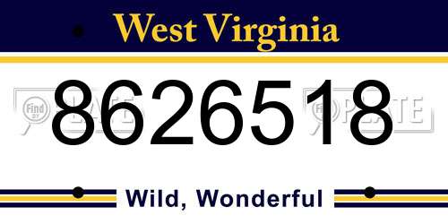 8626518 West Virginia License Plate