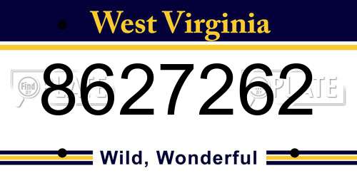 8627262 West Virginia License Plate
