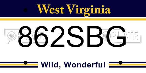 862SBG West Virginia License Plate