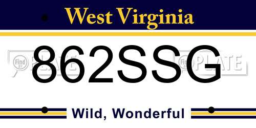 862SSG West Virginia License Plate