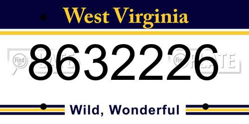 8632226 West Virginia License Plate