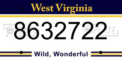 8632722 West Virginia License Plate