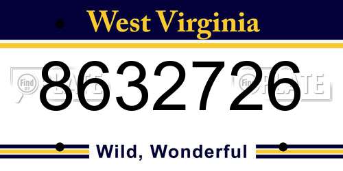 8632726 West Virginia License Plate
