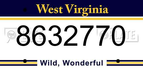 8632770 West Virginia License Plate