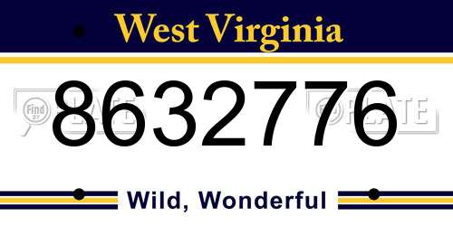 8632776 West Virginia License Plate
