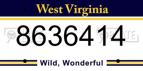 8636414 West Virginia License Plate