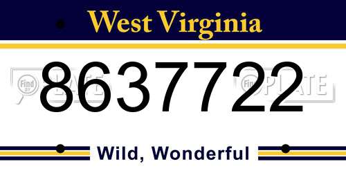 8637722 West Virginia License Plate