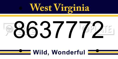 8637772 West Virginia License Plate