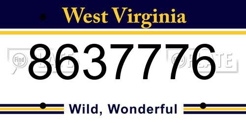 8637776 West Virginia License Plate