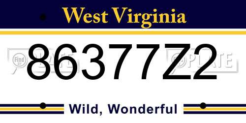 86377Z2 West Virginia License Plate