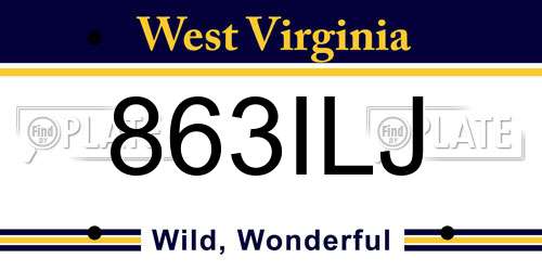 863ILJ West Virginia License Plate