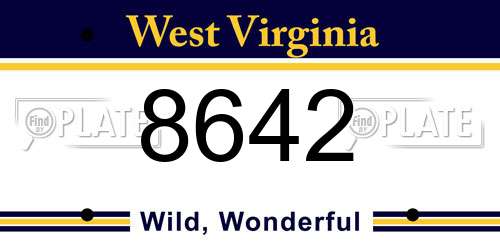 8642 West Virginia License Plate