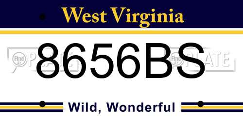 8656BS West Virginia License Plate