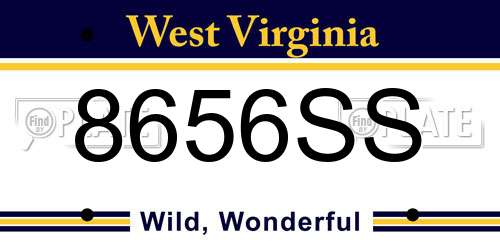 8656SS West Virginia License Plate
