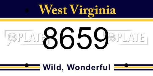 8659 West Virginia License Plate
