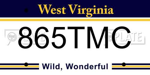 865TMC West Virginia License Plate