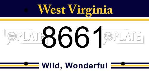 8661 West Virginia License Plate