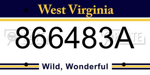 866483A West Virginia License Plate