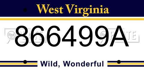 866499A West Virginia License Plate