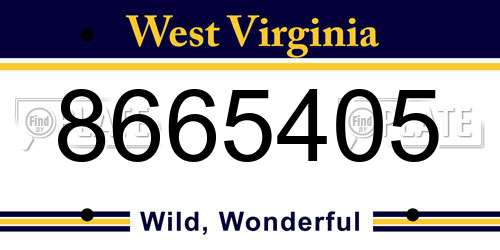 8665405 West Virginia License Plate