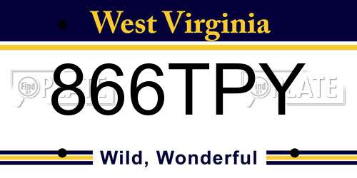 866TPY West Virginia License Plate