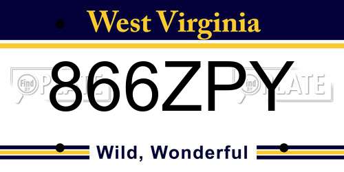 866ZPY West Virginia License Plate