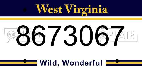 8673067 West Virginia License Plate