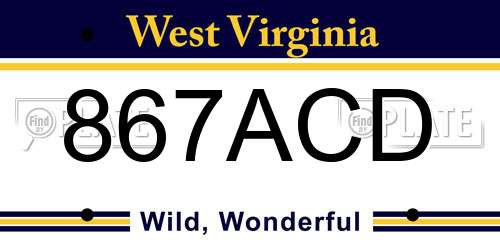 867ACD West Virginia License Plate