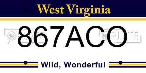 867ACO West Virginia License Plate