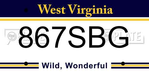 867SBG West Virginia License Plate