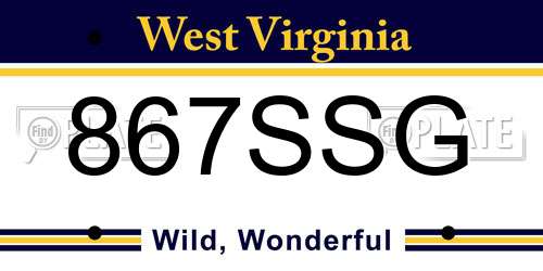 867SSG West Virginia License Plate