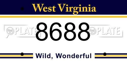 8688 West Virginia License Plate