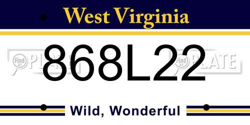 868L22 West Virginia License Plate