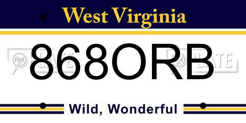 868ORB West Virginia License Plate