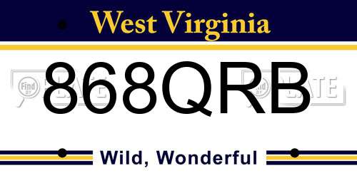 868QRB West Virginia License Plate