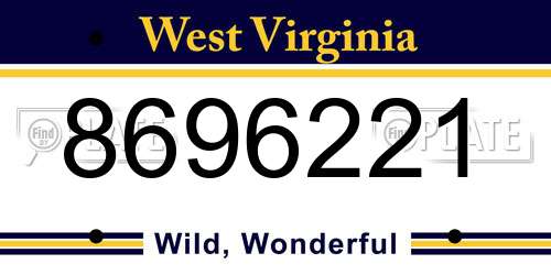8696221 West Virginia License Plate
